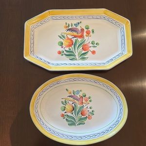 Two beautiful ceramic platters similar to Herend